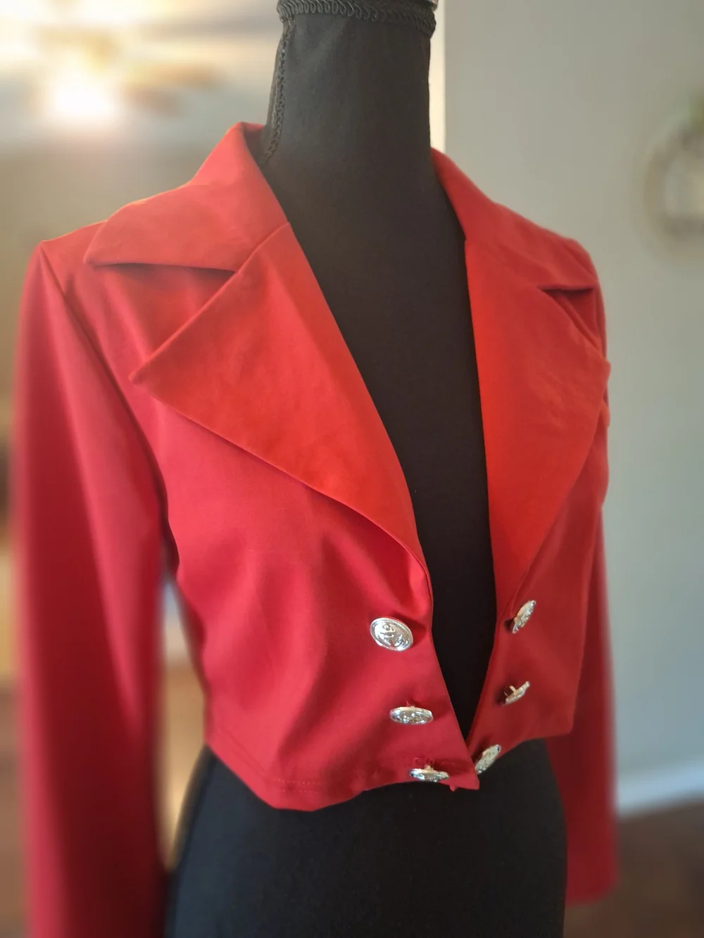 NWT Dolls Kill Red Cropped Double-Button Blazer S